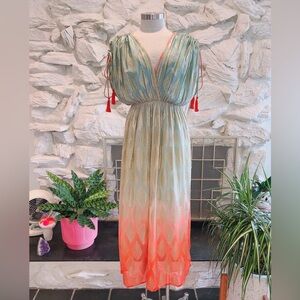 Art Deco inspired Lurex sunset deco inspired Goddess dress - NWT